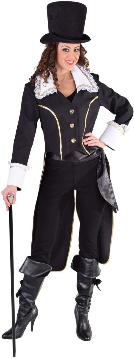 Middeleeuwen & Renaissance Kostuum | Mantel Admiraal Nelson Zware Zeeslag Zwart Vrouw | Extra Small | Carnaval kostuum | Verkleedkleding